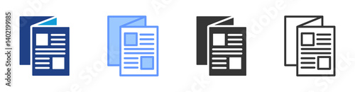 Brochure icon set multiple style collection