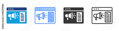 Advertising icon set multiple style collection
