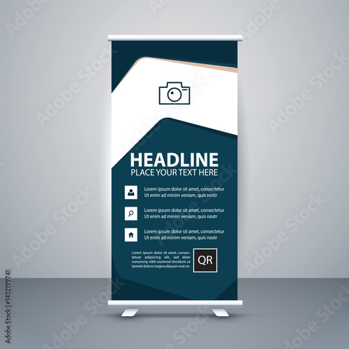 Business roll up display standee for presentation purpose
