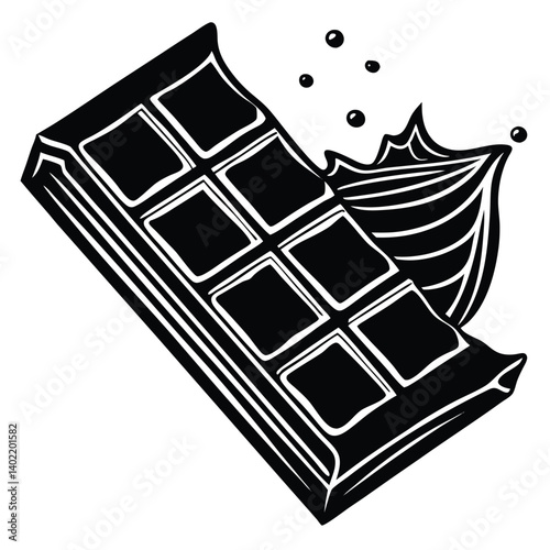 a chocolate bar with a bite taken out