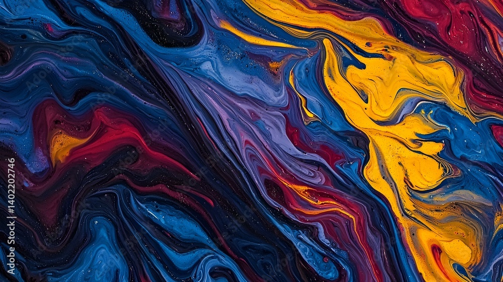 Abstract swirling paint texture in vibrant blue, red, yellow, and purple hues. Perfect for backgrounds, designs, and art projects. Abstract swirling paint texture in vibrant blue, red, yellow, and purple hues. Perfect for backgrounds, designs, and art projects.