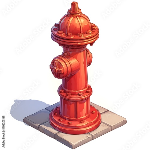 Red Fire Hydrant on Pavement