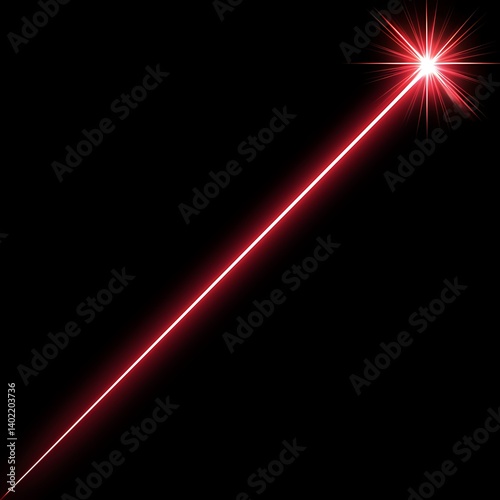 Red Laser Beam Night Sky