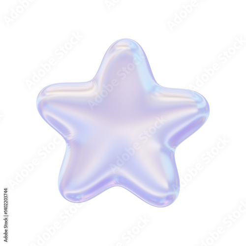 Light Purple 3D star on Transparent background