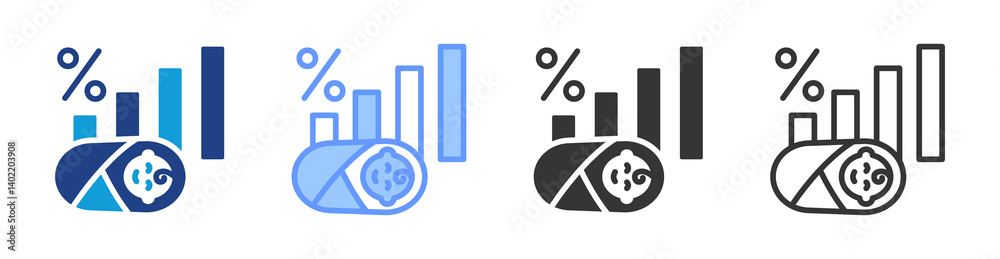 Obraz premium Birth Rate icon set multiple style collection