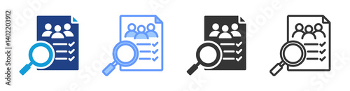 Census icon set multiple style collection