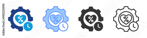 Life Expectancy icon set multiple style collection