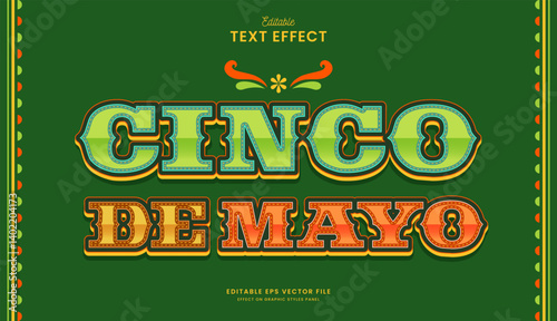 decorative cinco de mayo editable text effect design