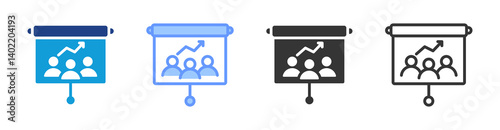 Population Projections icon set multiple style collection