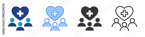 Population Health icon set multiple style collection