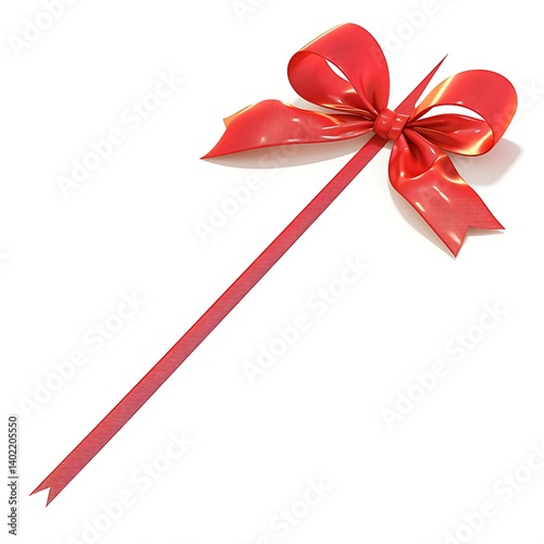 Red Ribbon Bow Isolated