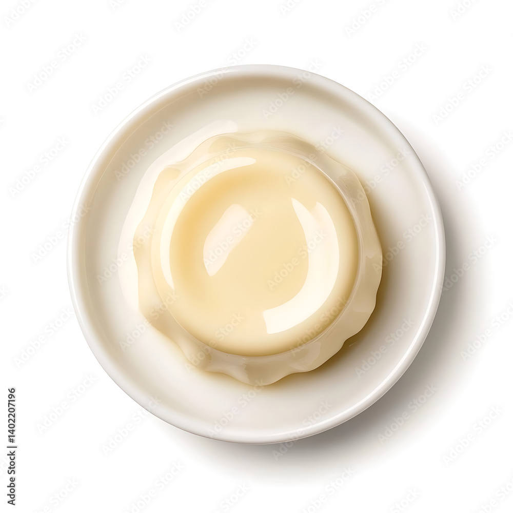 Smooth and creamy panna cotta with a delicate vanilla flavor and silky texture, isolated white background, modern art style Smooth and creamy panna cotta with a delicate vanilla flavor and silky texture, isolated white background, modern art style