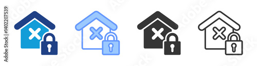 Foreclosure icon set multiple style collection