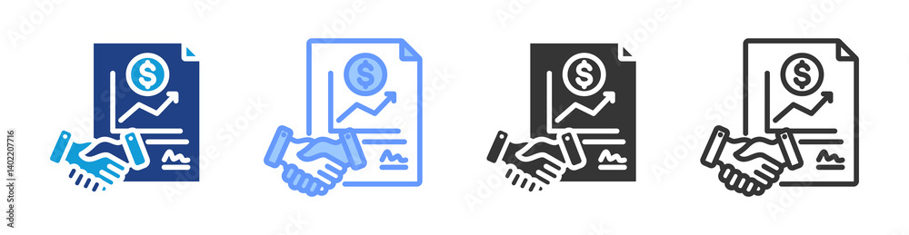 Sales Contract icon set multiple style collection Sales Contract icon set multiple style collection