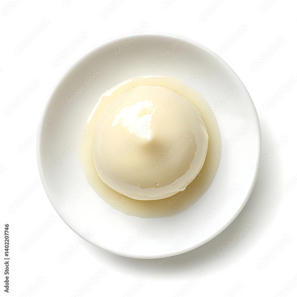 Smooth and creamy panna cotta with a silky texture and a rich vanilla flavor, isolated white background, modern art style Smooth and creamy panna cotta with a silky texture and a rich vanilla flavor, isolated white background, modern art style