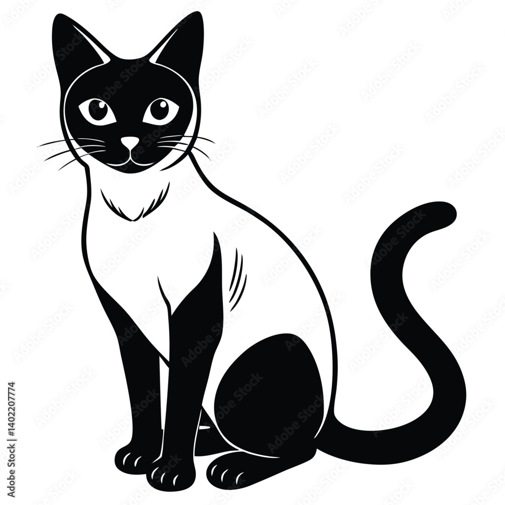 Obraz premium siamese cat vector