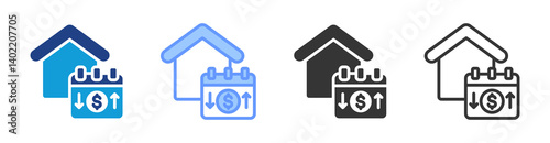 Amortization icon set multiple style collection