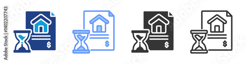 Leasehold icon set multiple style collection