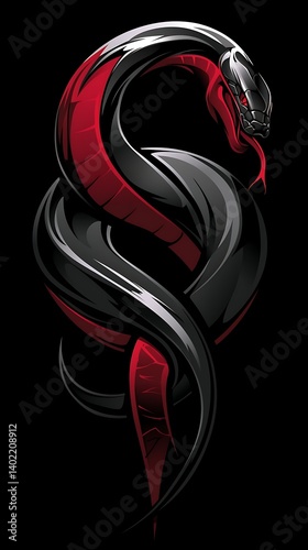 Serpent Design on Dark Background