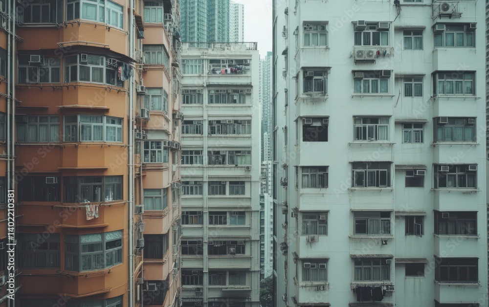 Fototapeta premium High-Angle City Apartment Buildings