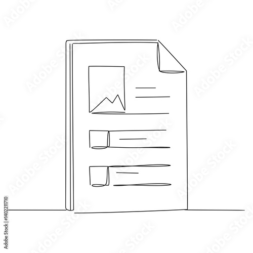 Outline of a document with image and text placeholders  