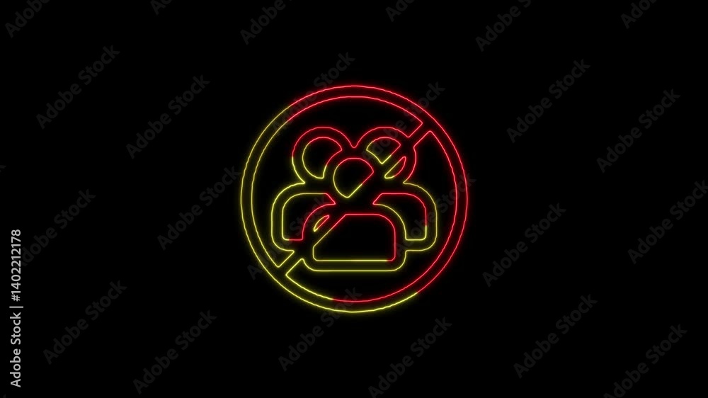 No Group Outline Icon. No gathering icon flat thin line illustration.