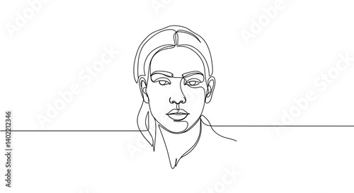 Minimalist line art of a woman’s face profile  