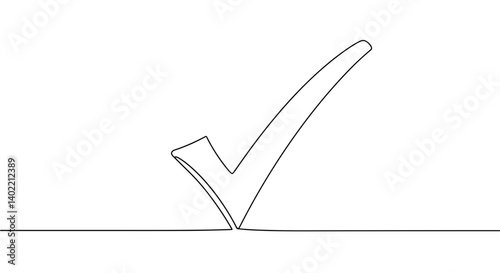 Simple check mark illustration on a blank background  