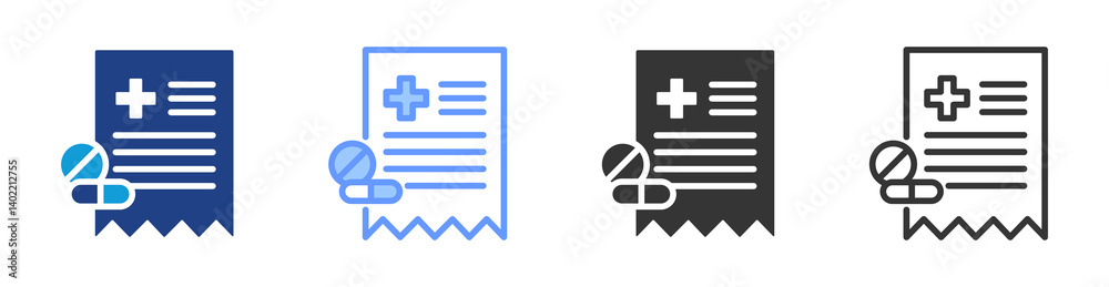 Obraz premium Prescription icon set multiple style collection