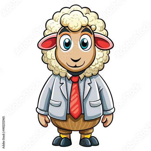 Cute sheep dressed in a business suit