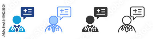 Medical Advice icon set multiple style collection