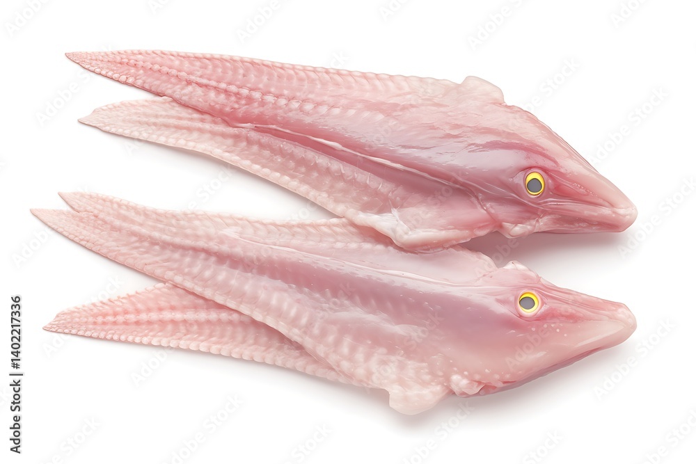 Raw Fish Fillets, Top View Raw Fish Fillets, Top View