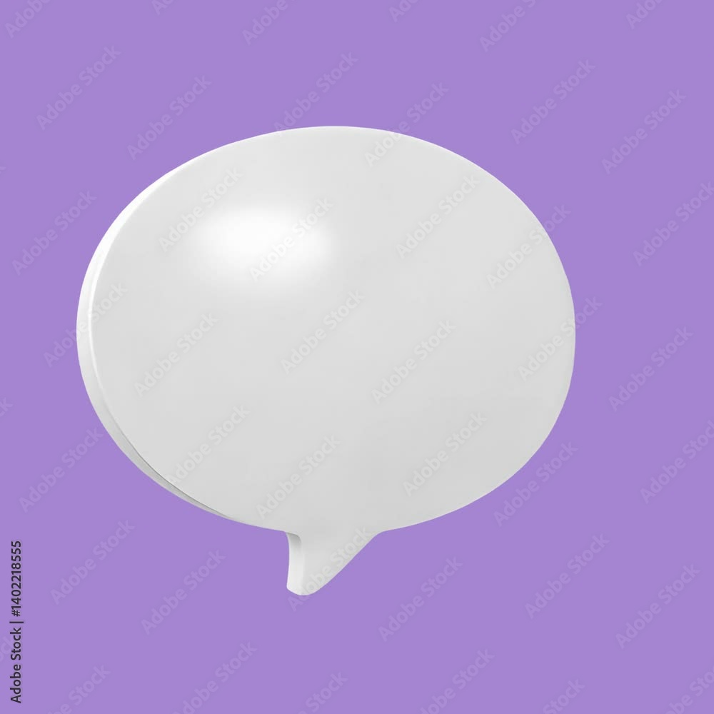 Bold white speech bubble animation isolated asset, transparent 4K video, alpha channel, ProRes 4444 Bold white speech bubble animation isolated asset, transparent 4K video, alpha channel, ProRes 4444