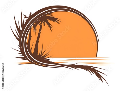 Sunset Palm Beach Scene