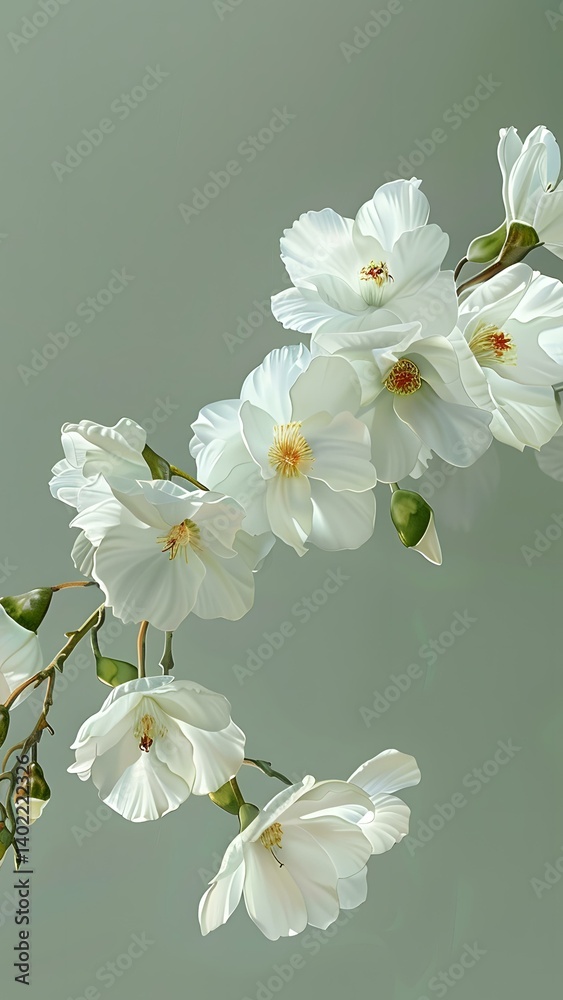 Obraz premium white flower on black background