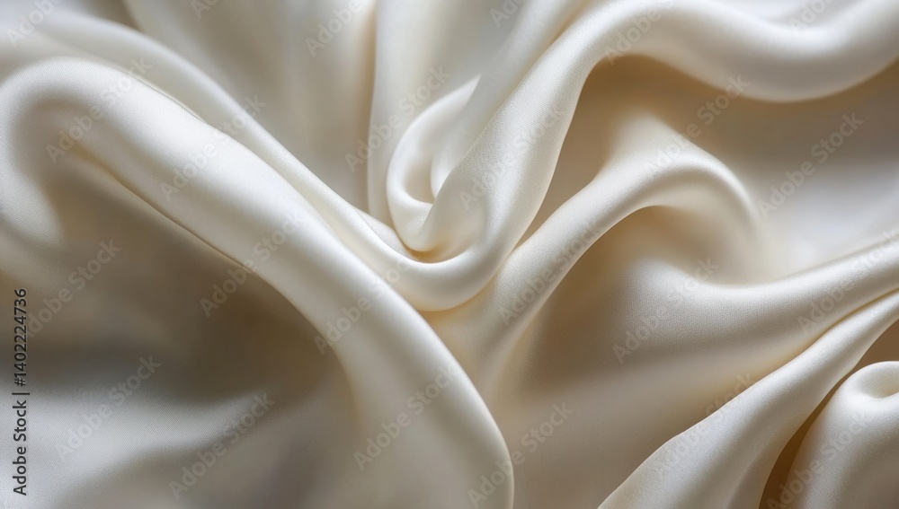 Fototapeta premium Soft, flowing cream-colored fabric drapes beautifully