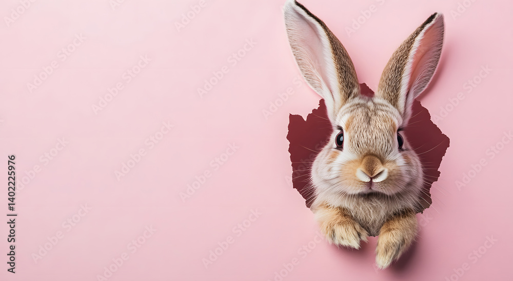 Obraz premium easter card, easter bunny with eggs, easter eggs and flowers, easter eggs in a basket, easter eggs and flowers on a white background, easter wall paper and background for social media