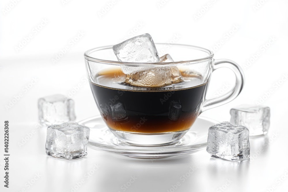 Iced Coffee in Glass Cup Iced Coffee in Glass Cup
