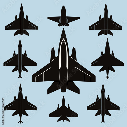 vector set of airplanes