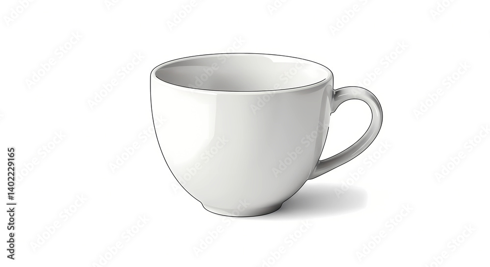 lone white cup set on a pristine white surface lone white cup set on a pristine white surface