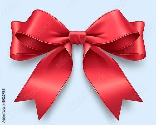 Red Ribbon Bow, Gift Decoration