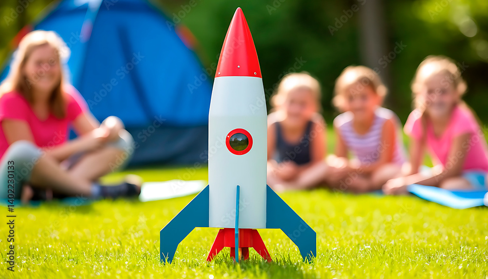 Kids Launch Homemade Rocket at Summer Camp