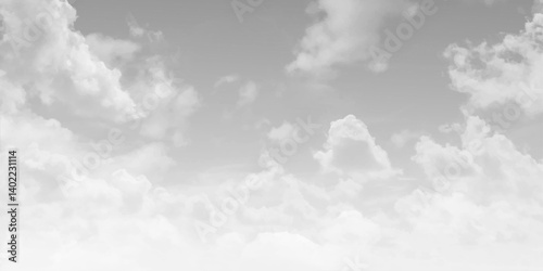 Sky clouds background. Gray sky with Clouds, a dramatic look. Vector illustration.