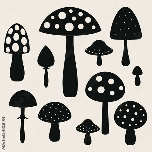set of mushrooms