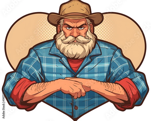 Wallpaper Mural Angry Farmer Portrait Torontodigital.ca