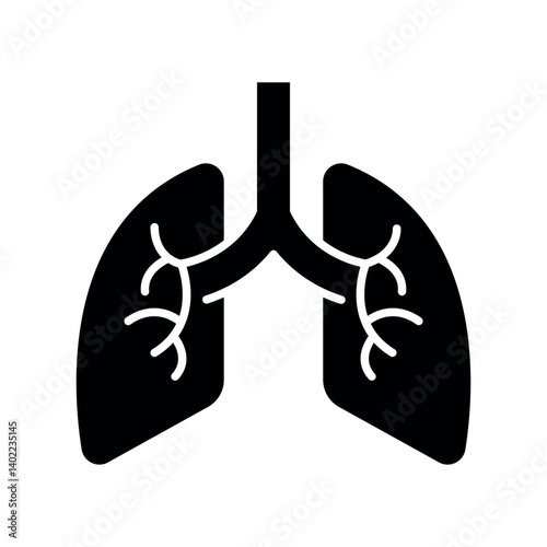 lungs sign symbol vector glyph color icon	