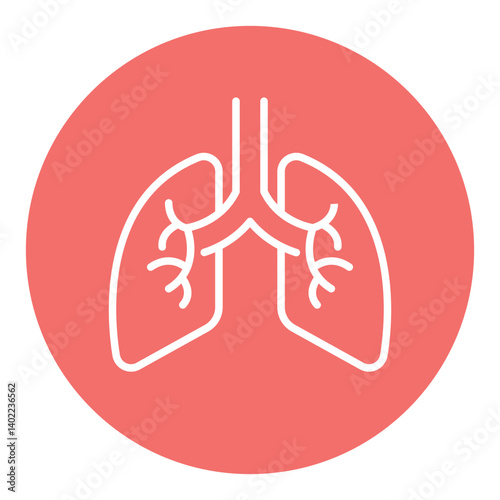 lungs sign symbol vector glyph color icon	
