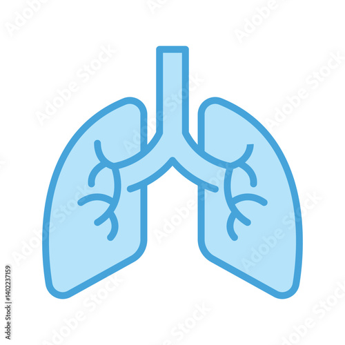 lungs sign symbol vector glyph color icon	