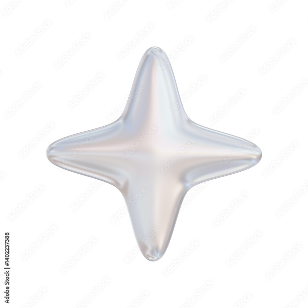 3D Glassy White Sparkle on Transparent background 3D Glassy White Sparkle on Transparent background