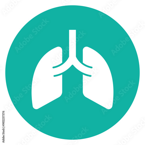 lungs sign symbol vector glyph color icon	